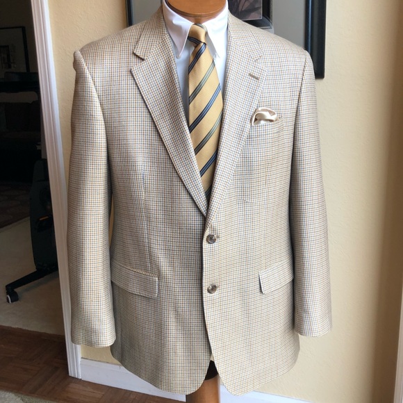 Ralph Lauren CHAPS All Silk Houndstooth Jacket Size 42L - Picture 4 of 14